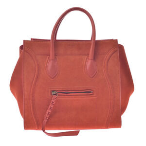 Celine Luggage Phantom Orange Suede Leather Handbag